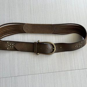 Studded leather belt